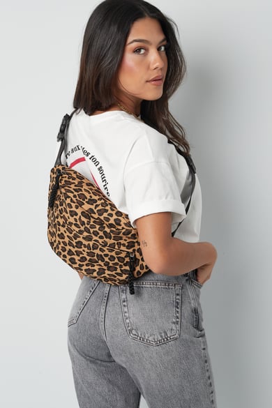 Marsupio con stampa leopardata - marrone h5 Immagine4